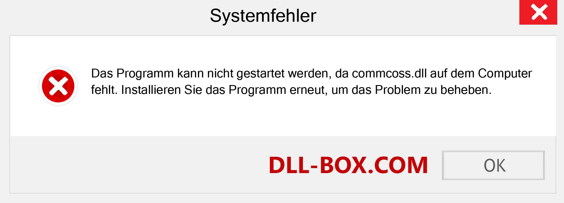 commcoss.dll-Datei fehlt?. Download für Windows 7, 8, 10 - Fix commcoss dll Missing Error unter Windows, Fotos, Bildern