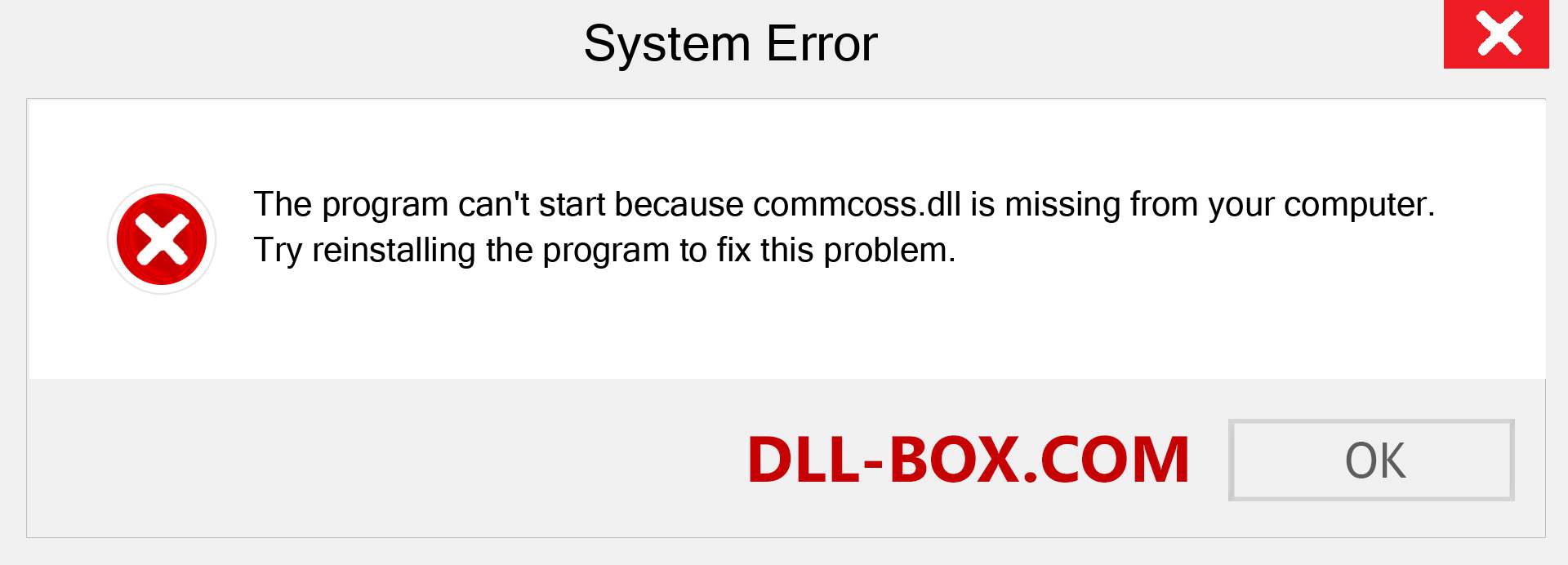  commcoss.dll file is missing?. Download for Windows 7, 8, 10 - Fix  commcoss dll Missing Error on Windows, photos, images