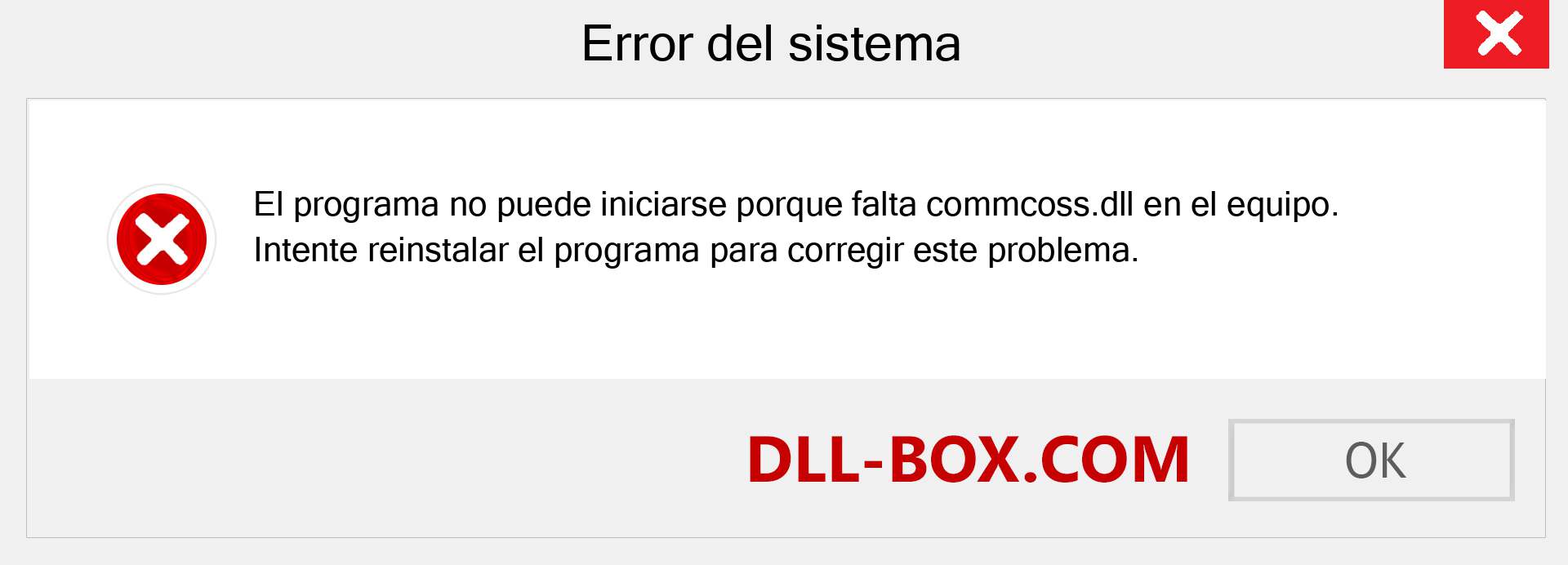 ¿Falta el archivo commcoss.dll ?. Descargar para Windows 7, 8, 10 - Corregir commcoss dll Missing Error en Windows, fotos, imágenes